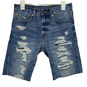 American Eagle Distressed Medium Wash Jean Shorts